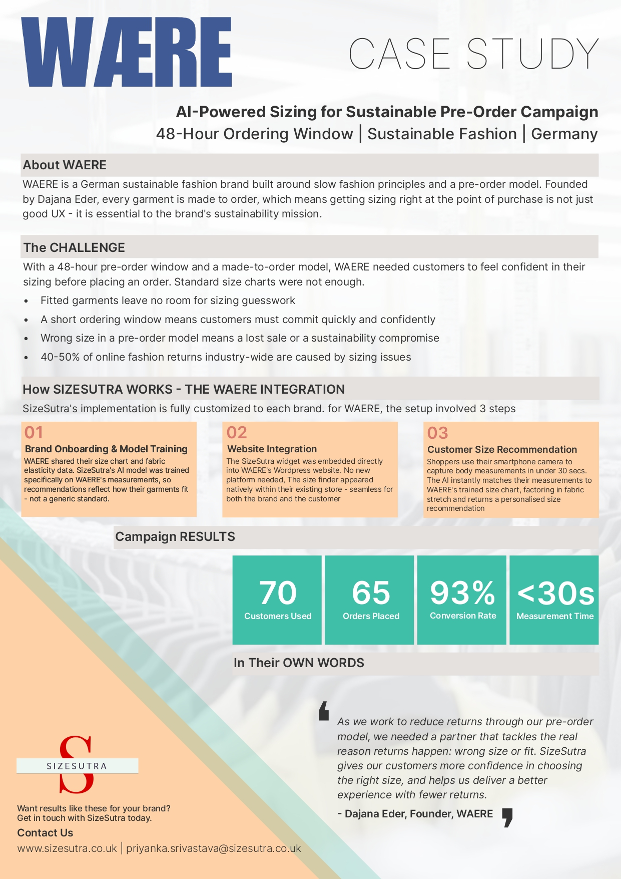 Preview of the SizeSutra case study